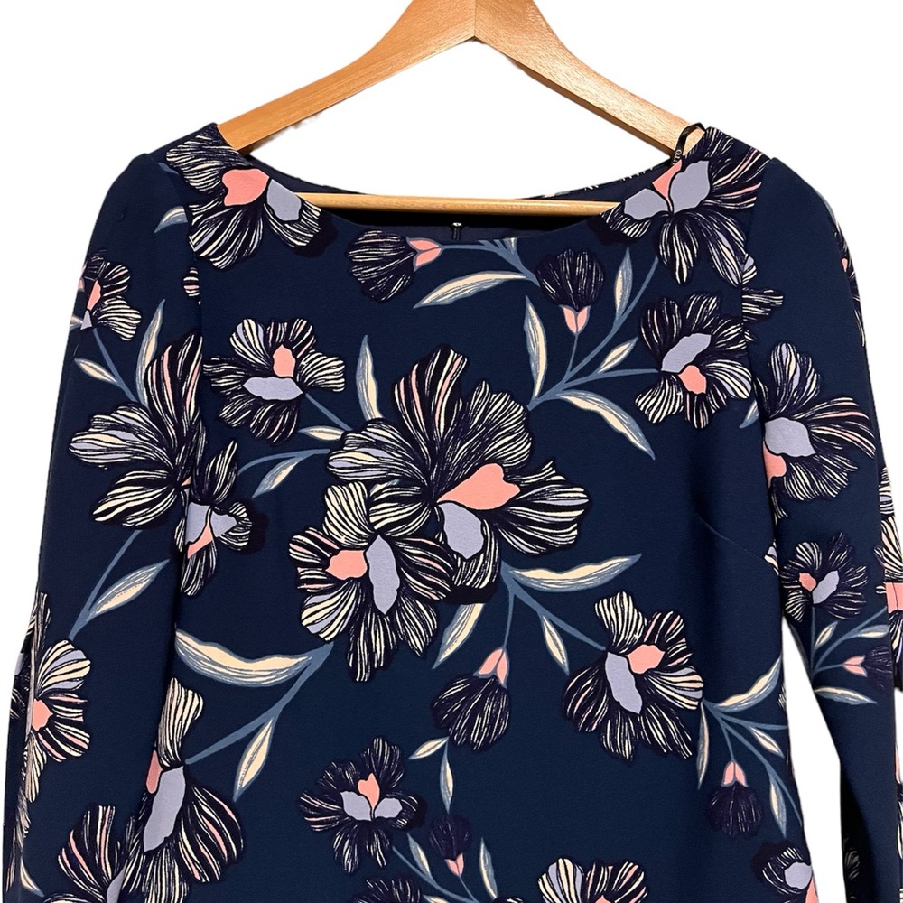 Vince Camuto Sheath Dress Blue Floral - Picture 2 of 5